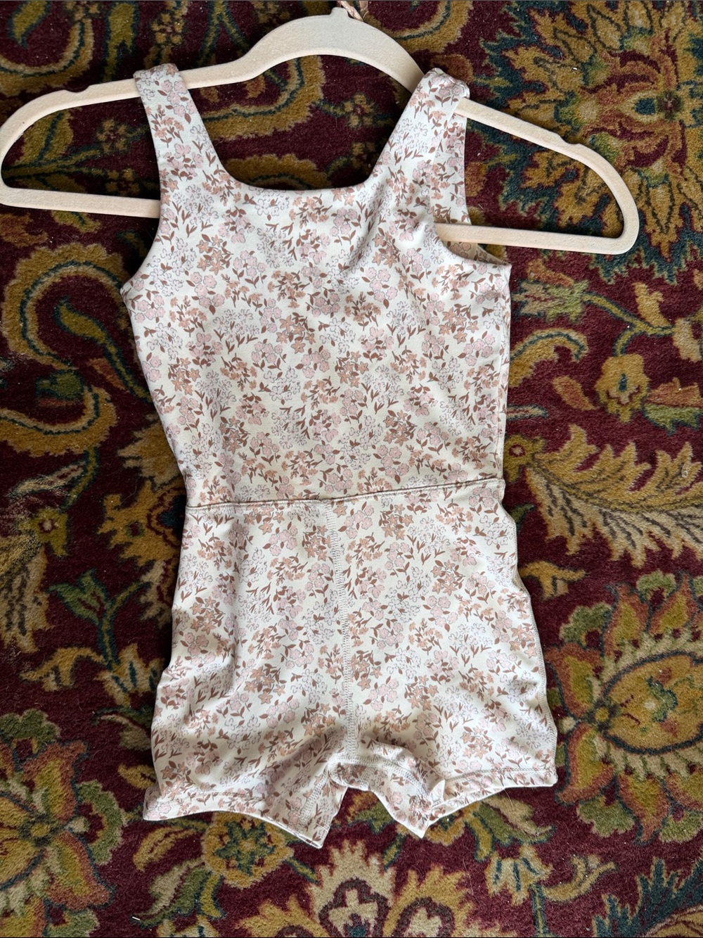 Rylee + Cru Girls' Floral Cotton Romper activewear  - gymnastics leotard